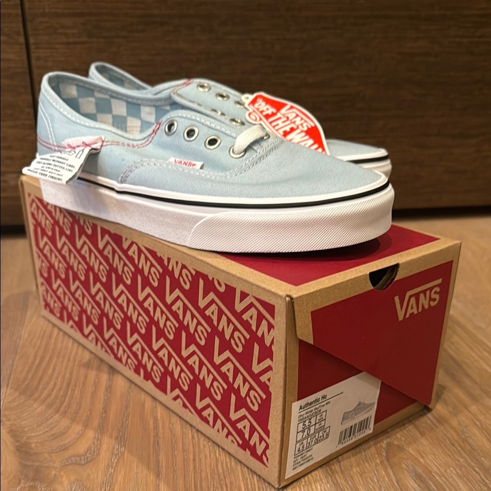 Vans Authentic DIY HC Winter Sky Canvas Sneakers with White Laces